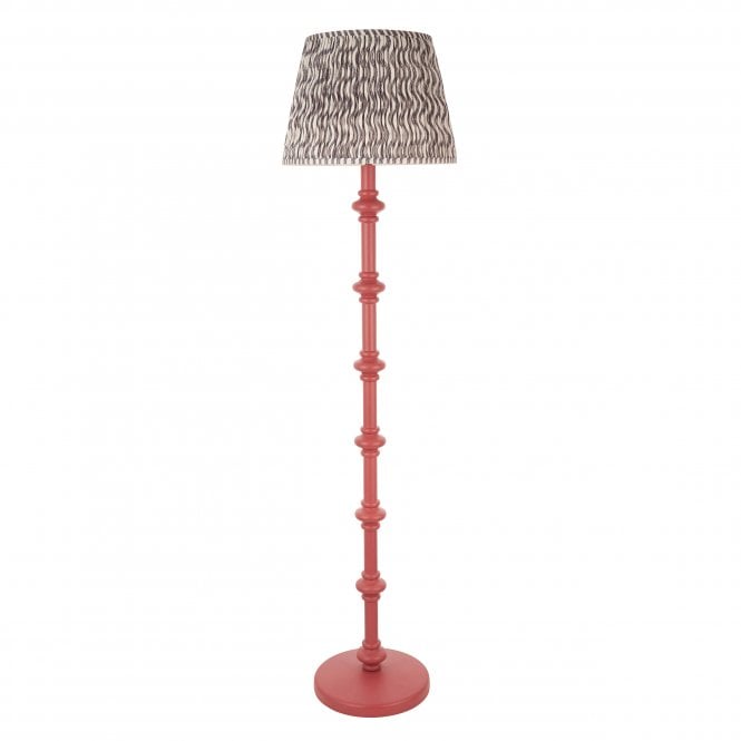 Carnaby Pink Clay Floor Lamp with Ripple Shade in Pearl Grey