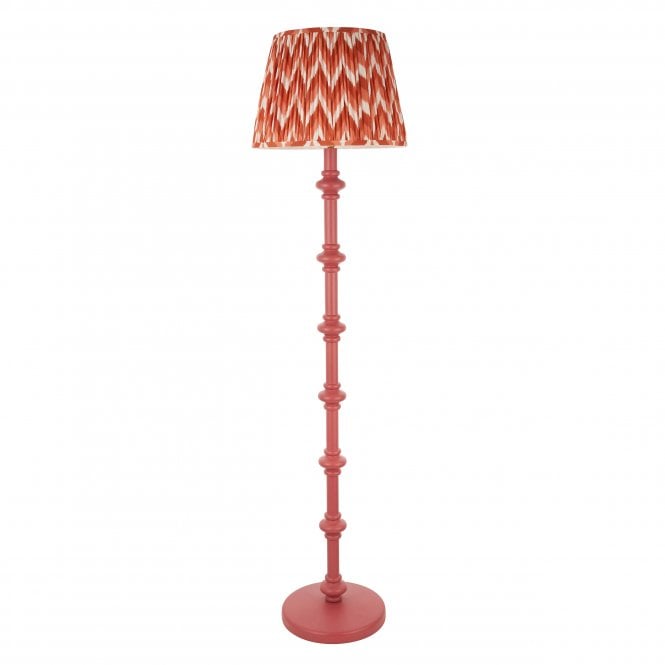 Carnaby Pink Clay Floor Lamp with Zigzag Shade in Apricot
