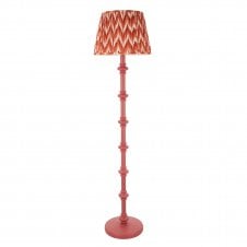 pink floor lamp with orange zigzag shade