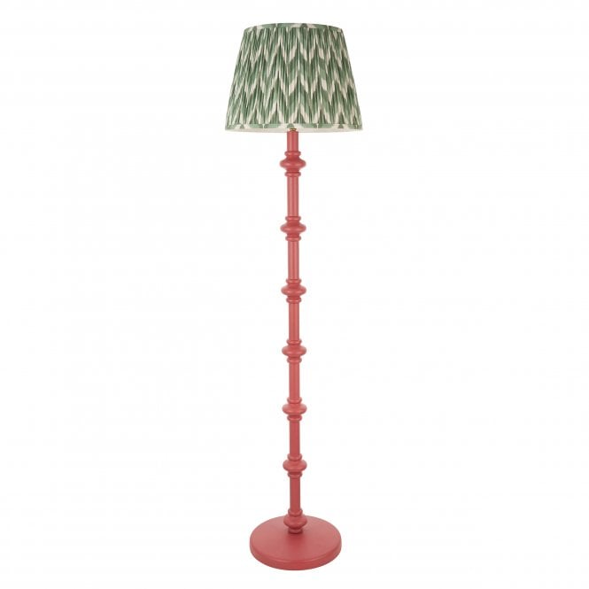 Carnaby Pink Clay Floor Lamp with Zigzag Shade in Cotswold Green