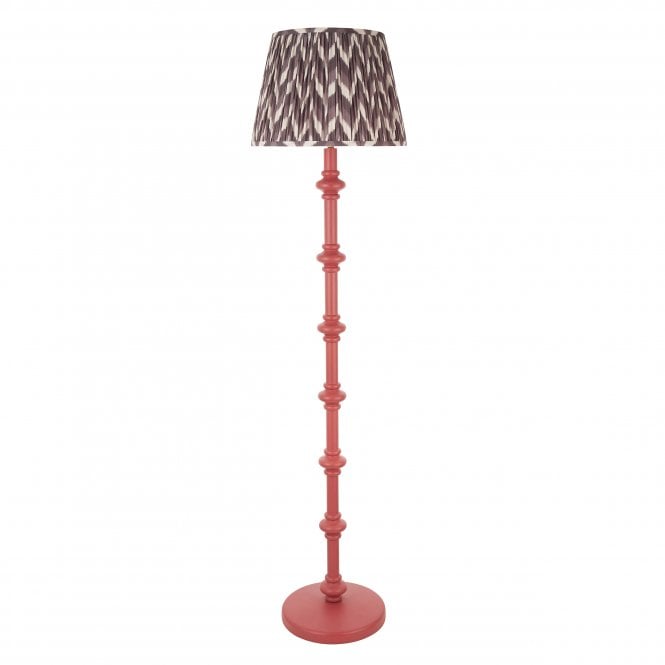 Carnaby Pink Clay Floor Lamp with Zigzag Shade in Pearl Grey