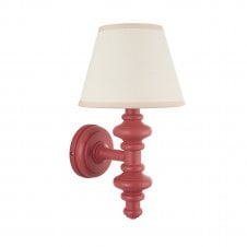 pink wall light with white shade