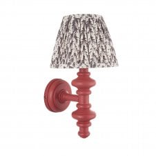 pink wall light with grey leaf pattern shade