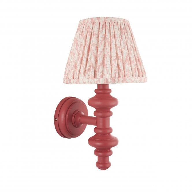 Carnaby Pink Clay Wall Light with Leaf Shade in Peach