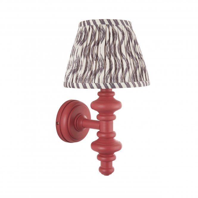 Carnaby Pink Clay Wall Light with Ripple Shade in Pearl Grey