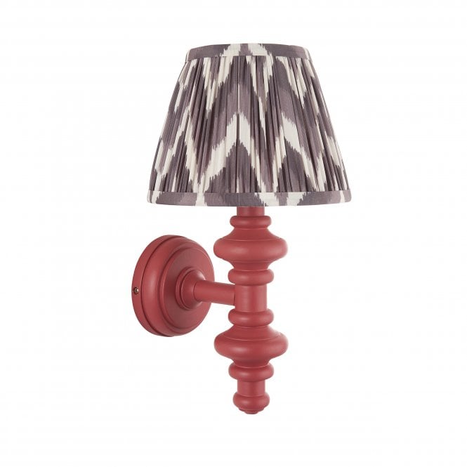 Carnaby Pink Clay Wall Light with Zigzag Shade in Pearl Grey