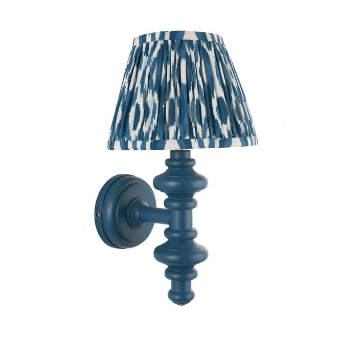 Carnaby Wall Light with Ikat Shade in Marlin Blue