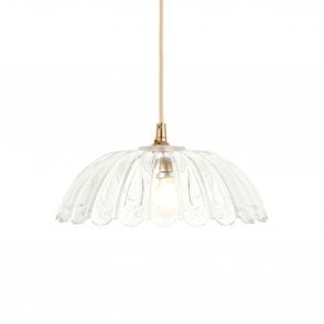Carnation Easyfit Scalloped Glass Pendant Shade
