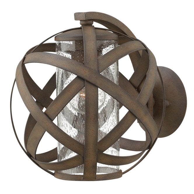 CARSON small globe shaped wall lantern in vintage iron finish