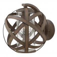 CARSON small globe shaped wall lantern in vintage iron finish