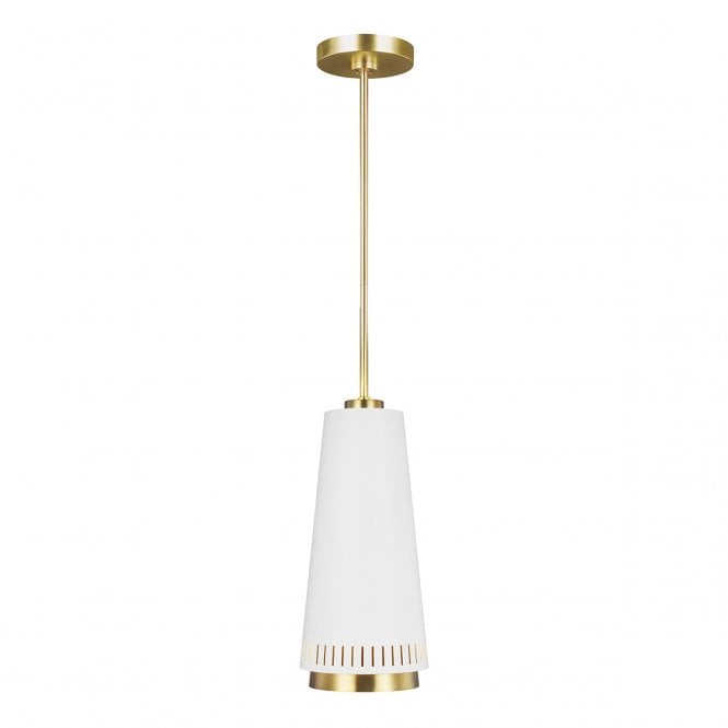CARTER modern matte white and brass ceiling pendant (long)