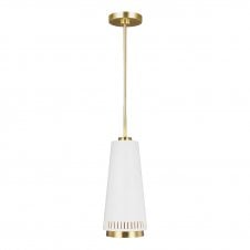 CARTER modern matte white and brass ceiling pendant (long)