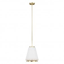 CARTER modern matte white and brass ceiling pendant (short)