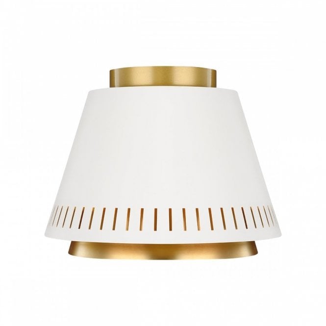 CARTER modern matte white and brass flush ceiling light