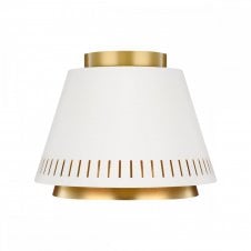 CARTER modern matte white and brass flush ceiling light