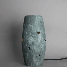 Carya Ceramic Table Lamp Rustic Luminaire, Blue Earth