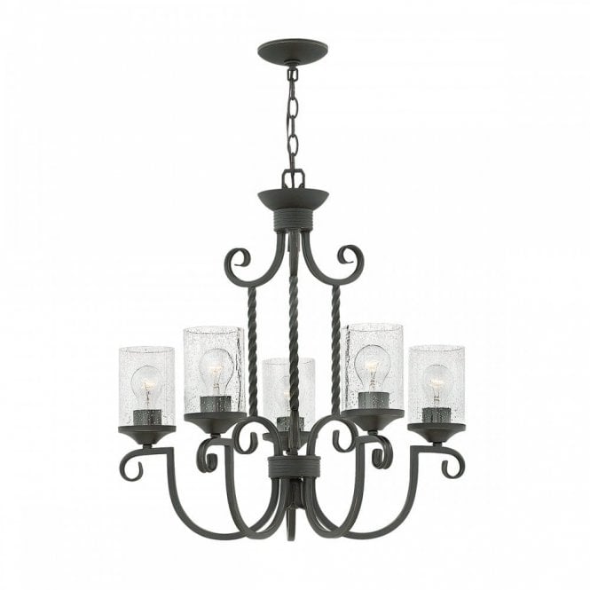 CASA 5 Light Traditional Chandelier Wrought Iron in Olde Black