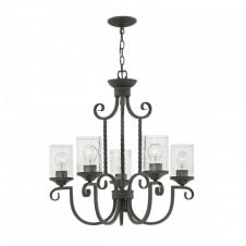 CASA 5 Light Traditional Chandelier Wrought Iron in Olde Black