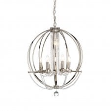 CASSIE 7 Light Chandelier Polished Nickel Plated