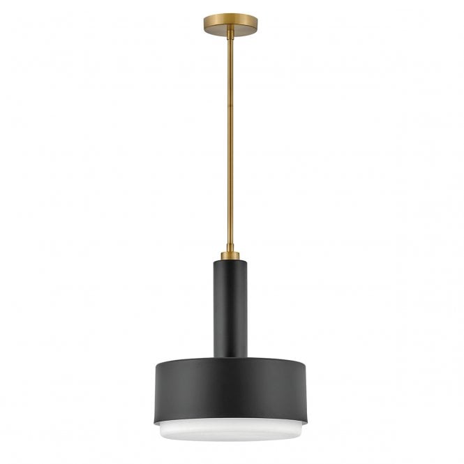 Cedric Ceiling Pendant in Black & Lacquered Brass