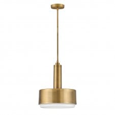 lacquered brass & etched opal glass pendant