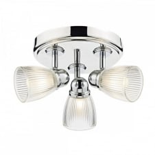 modern polished chrome bathroom spotlight cluster