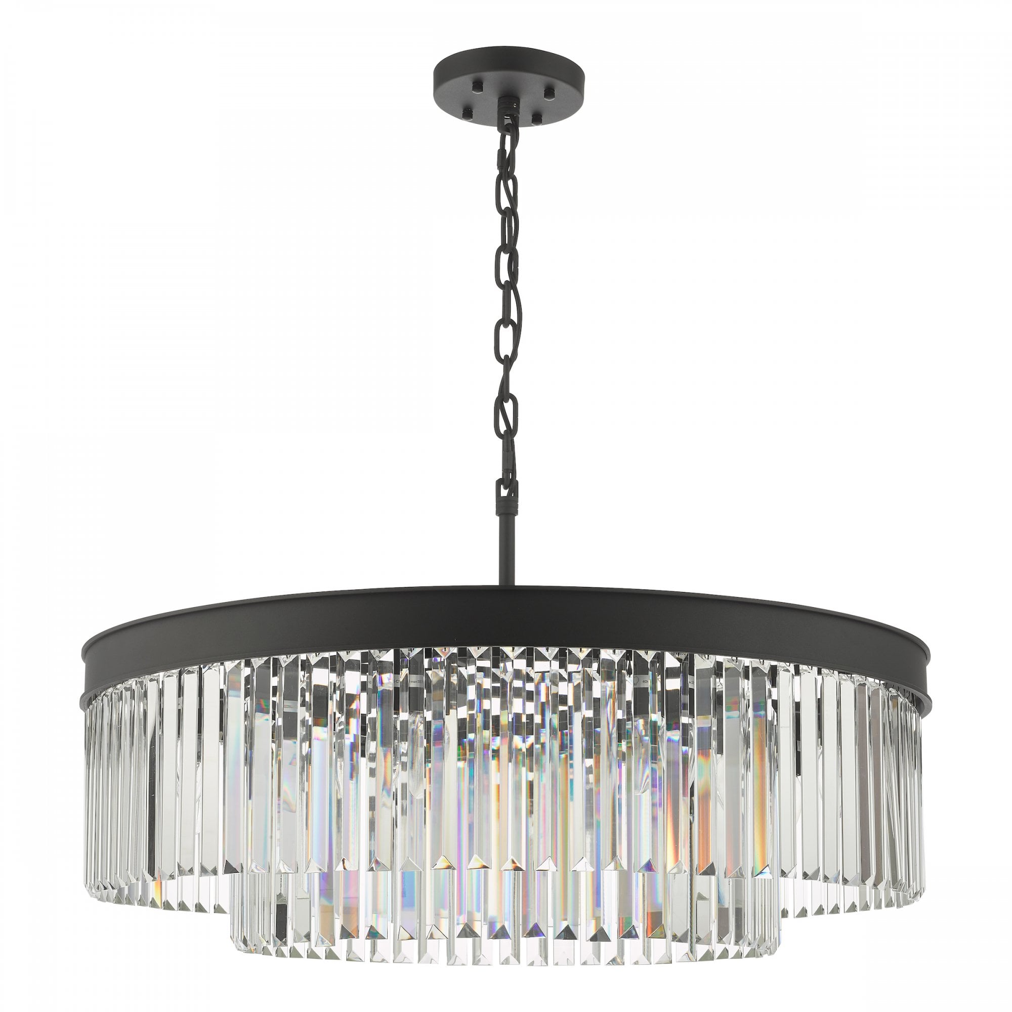 8 Light Chandelier Anthracite & Crystal | Lighting Company UK