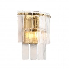 contemporary wall light with textured glass panels
