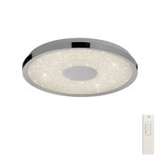 CENTARA Flush 38cm Round 18W LED  Remote Control Chrome