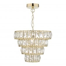 decadent gold and crystal ceiling pendant