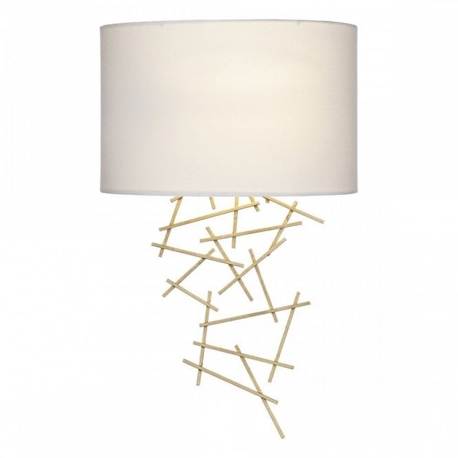 CEVERO modern gold wall light with faux silk shade