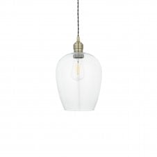 CHALICE Ceiling Pendant in Antique Brass with Clear Glass