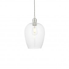 CHALICE Ceiling Pendant Bright nickel plate with clear glass