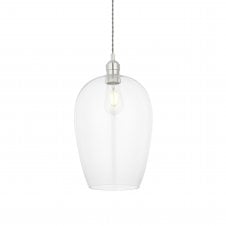 CHALICE Ceiling Pendant in Bright Nickel with Clear Glass Shade