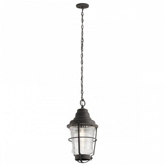 CHANCE HARBOR 1 Light Chain Lantern in Weathered Zinc