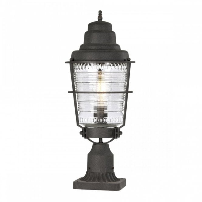 CHANCE HARBOR 1 Light Pedestal Lantern in Weathered Zinc