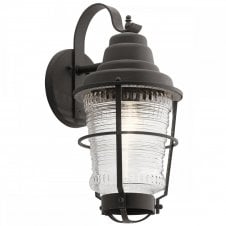 CHANCE HARBOR Large 1 Light Wall Lantern in Weathered Zinc