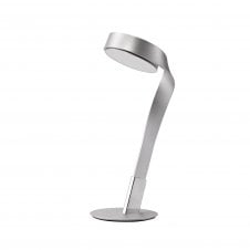 CHARLIE modern satin silver LED table lamp with 3 year warranty