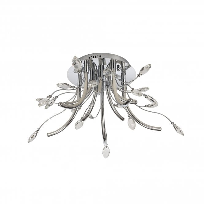 CHARLOTTE chrome LED flush ceiling light (medium) with 3 year warranty