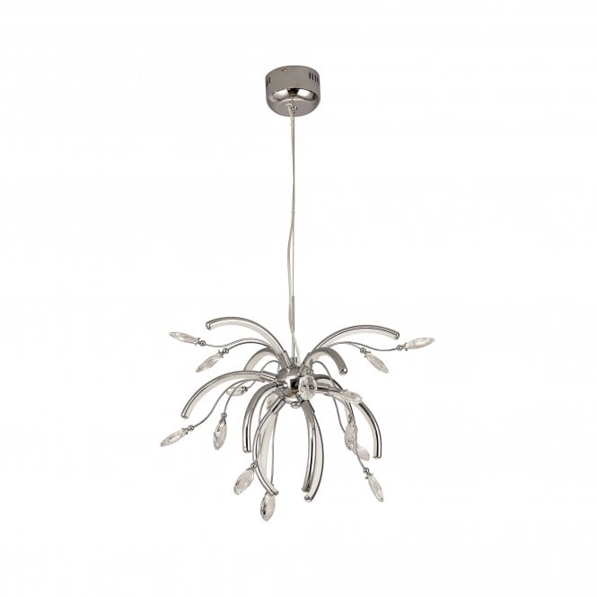CHARLOTTE modern LED polished chrome ceiling pendant (medium) with 3 year warranty