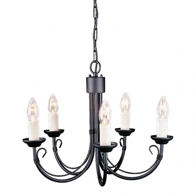 CHARTWELL 5 Light Traditional Candle Chandelier Black