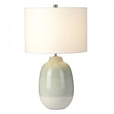 CHELSFIELD pale green ceramic vase table lamp with shade