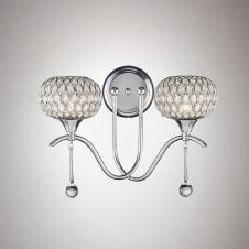 CHELSIE double wall light chrome and glass