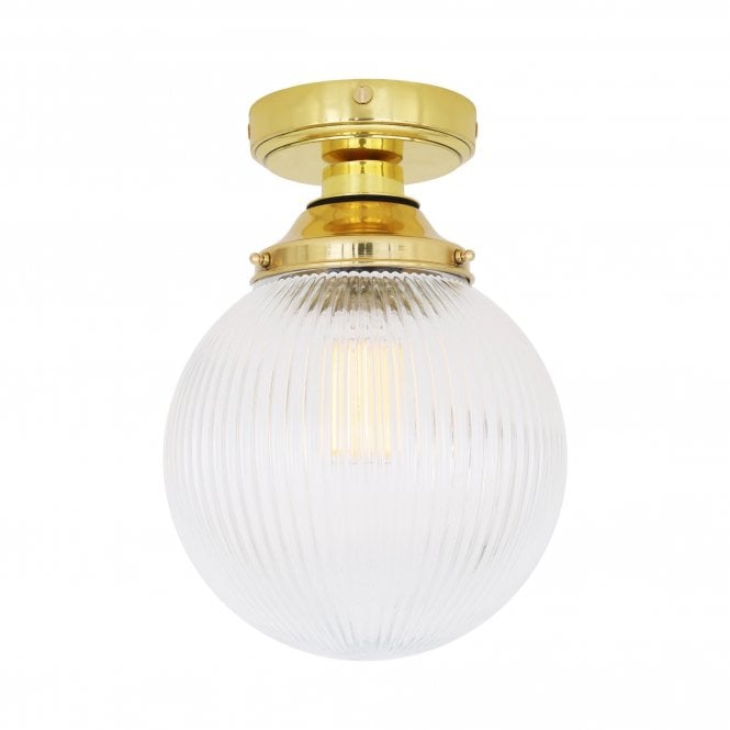 CHERITH Ceiling Light | Glass & Polished Brass | IP44