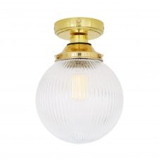 CHERITH Ceiling Light | Glass & Polished Brass | IP44