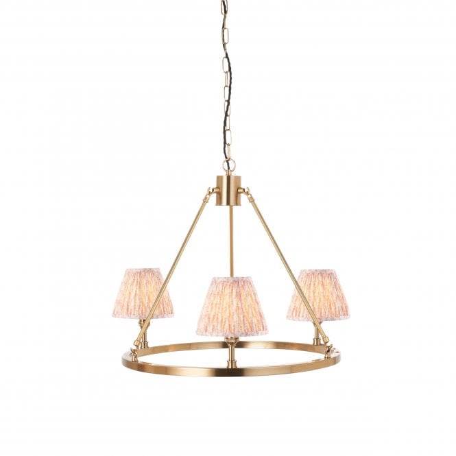Chester 3 Light Pendant With Leaf Shade In Peach