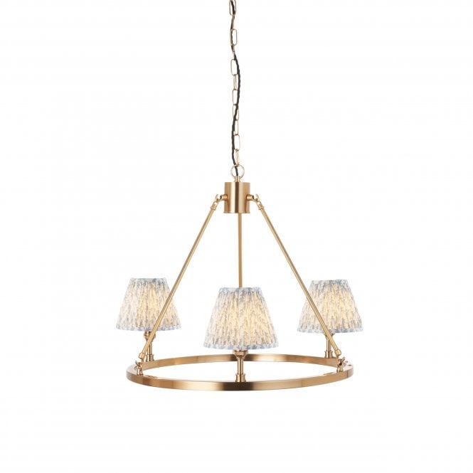 Chester 3 Light Pendant With Leaf Shades In Blue