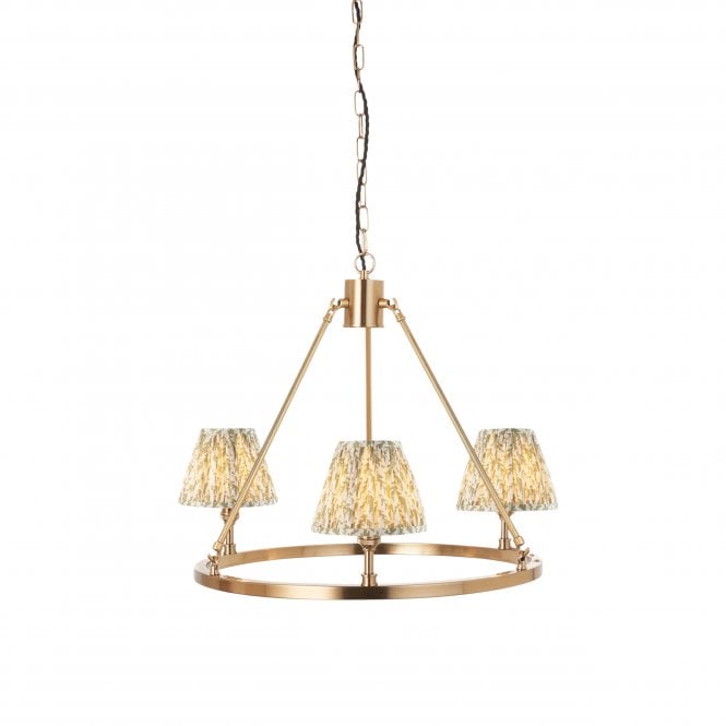 Chester 3 Light Pendant With Leaf Shades In Green