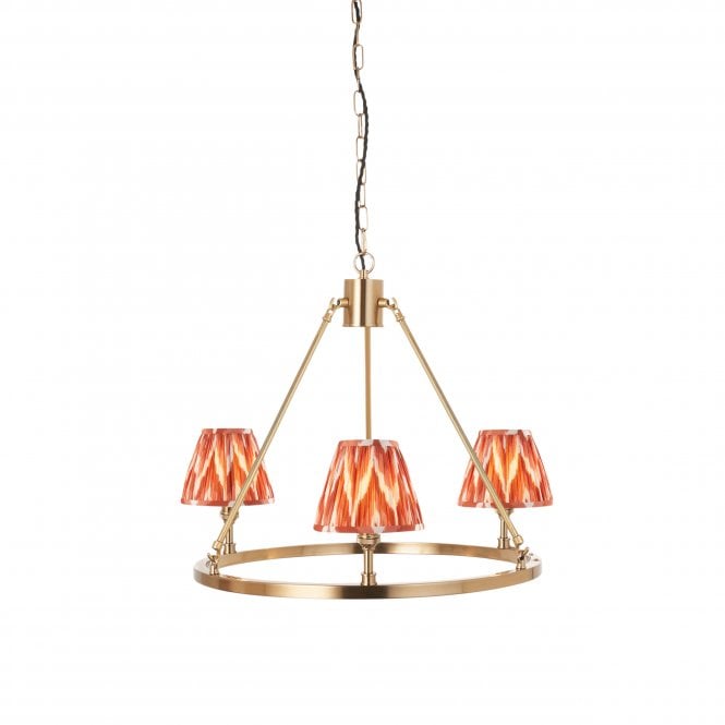 Chester 3 Light Pendant With Zigzag Shades In Apricot