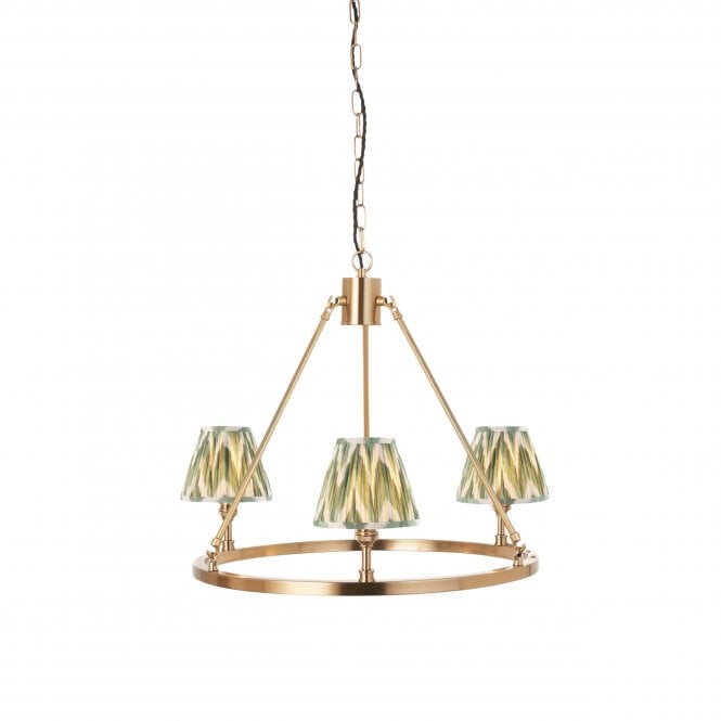 Chester 3 Light Pendant With Zigzag Shades In Green